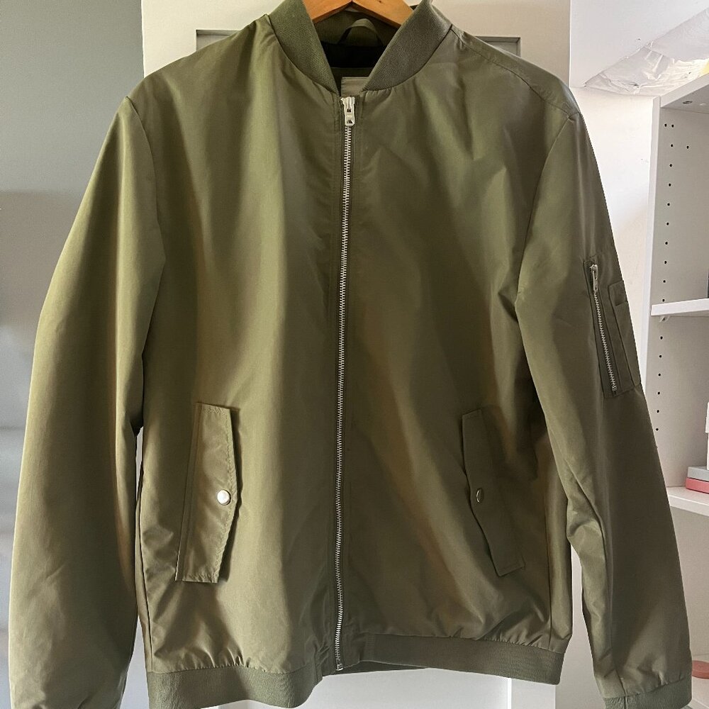 Jack and Jones Army Green Bomber Jacket